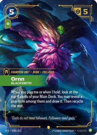 Spiritforged (058a/221): Ornn - Blacksmith (Alternate Art) - Foil