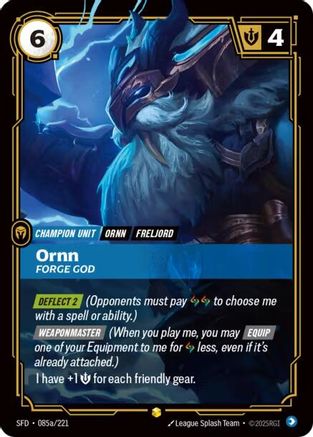 Spiritforged (085a/221): Ornn - Forge God (Alternate Art) - Foil