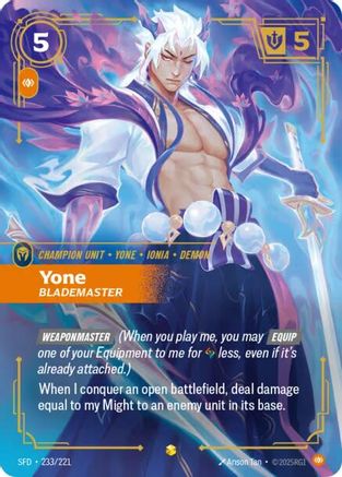 Spiritforged (233/221): Yone - Blademaster (Overnumbered) - Foil