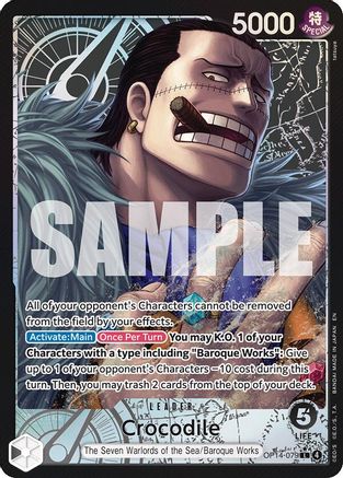 The Azure Seas Seven  OP14-079 Crocodile - OP14-079 (Alternate Art) (OP14-079)  - Foil - Leader