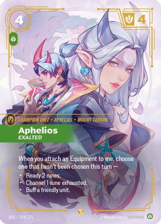 Spiritforged (224/221): Aphelios - Exalted (Overnumbered) - Foil
