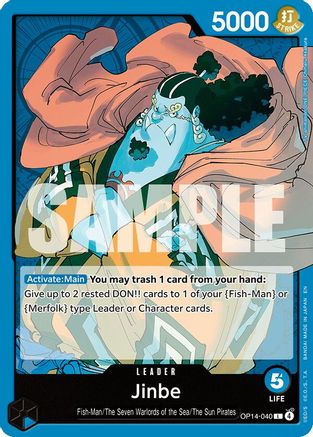 The Azure Seas Seven  OP14-040 Jinbe - OP14-040 (OP14-040)  - Leader