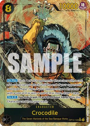 The Azure Seas Seven  OP14-120 Crocodile - OP14-120 (Alternate Art) (OP14-120)  - Foil - Secret Rare