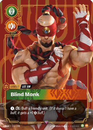 Riftbound Organized Play Promotional Cards (257/298): Lee Sin - Blind Monk (Metal) - Foil