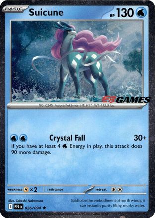 Miscellaneous Cards & Products  026 Suicune (EB Games Exclusive)  - Holofoil - Rare