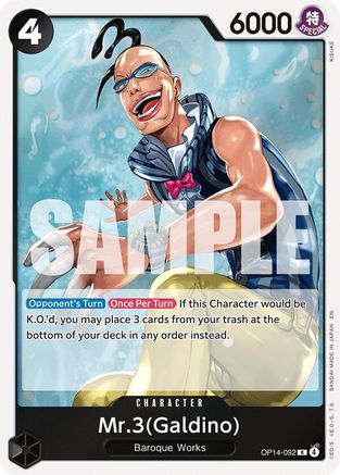 The Azure Seas Seven  OP14-092 Mr.3(Galdino) (OP14-092)  - Foil - Rare