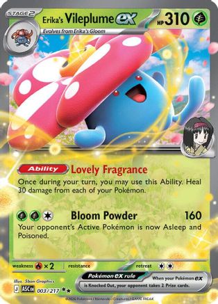ME Ascended Heroes  003 Erika's Vileplume ex  - Holofoil - Double Rare