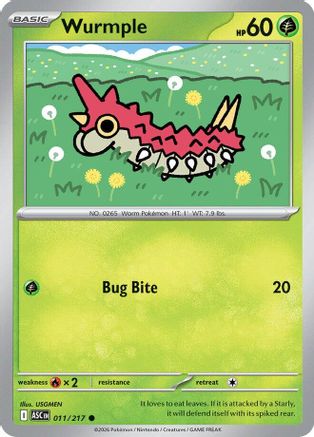 ME Ascended Heroes  011 Wurmple  - Reverse Holofoil - Common