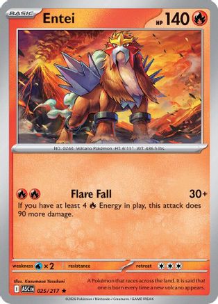 ME Ascended Heroes  025 Entei  - Reverse Holofoil - Rare