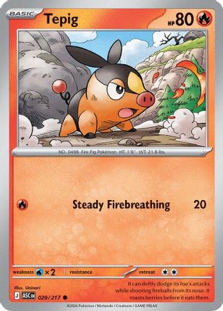 ME Ascended Heroes  029 Tepig  - Reverse Holofoil - Common