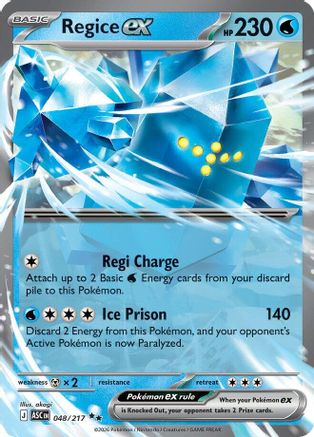 ME Ascended Heroes  048 Regice ex  - Holofoil - Double Rare