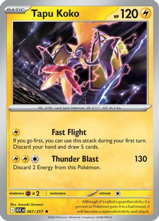 ME Ascended Heroes  067 Tapu Koko  - Holofoil - Rare