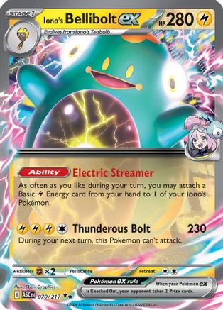 ME Ascended Heroes  070/217 Iono's Bellibolt ex  - Holofoil - Double Rare