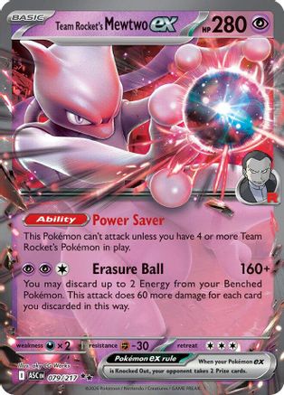ME Ascended Heroes  079/217 Team Rocket's Mewtwo ex  - Holofoil - Double Rare