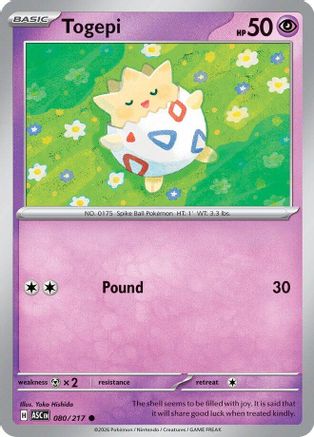 ME Ascended Heroes  080 Togepi  - Reverse Holofoil - Common