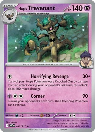ME Ascended Heroes  096/217 Hop's Trevenant  - Reverse Holofoil - Rare