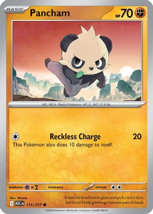 ME Ascended Heroes  115 Pancham  - Reverse Holofoil - Common