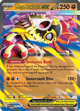 ME Ascended Heroes  116/217 Mega Hawlucha ex  - Holofoil - Double Rare