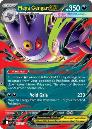 ME Ascended Heroes  125/217 Mega Gengar ex  - Holofoil - Double Rare