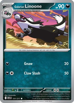 ME Ascended Heroes  131 Galarian Linoone  - Common