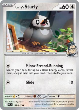ME Ascended Heroes  168 Larry's Starly  - Reverse Holofoil - Common
