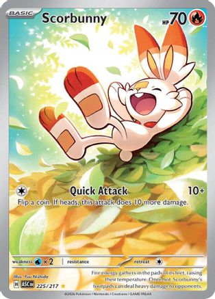 ME Ascended Heroes  225/217 Scorbunny  - Holofoil - Illustration Rare
