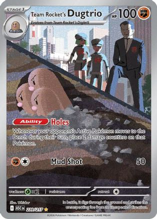 ME Ascended Heroes  239/217 Team Rocket's Dugtrio  - Holofoil - Illustration Rare