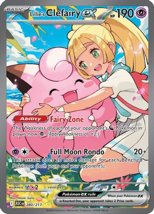 ME Ascended Heroes  280/217 Lillie's Clefairy ex  - Holofoil - Special Illustration Rare