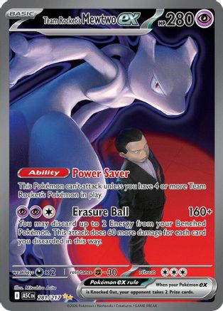 ME Ascended Heroes  281/217 Team Rocket's Mewtwo ex  - Holofoil - Special Illustration Rare