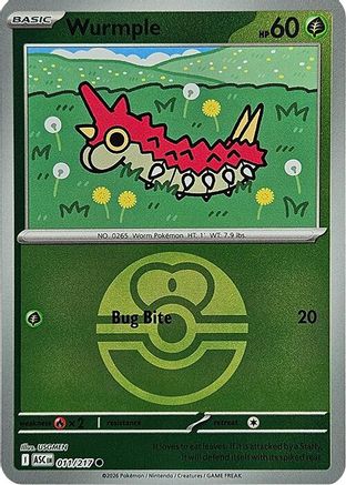 ME Ascended Heroes  011 Wurmple (Love Ball)  - Reverse Holofoil - Common