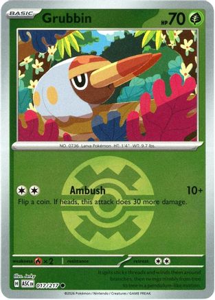 ME Ascended Heroes  017 Grubbin (Quick Ball)  - Reverse Holofoil - Common