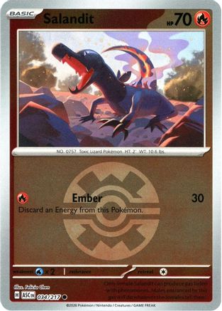 ME Ascended Heroes  034 Salandit (Quick Ball)  - Reverse Holofoil - Common