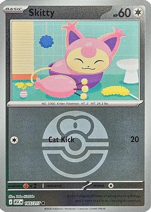 ME Ascended Heroes  165 Skitty (Love Ball)  - Reverse Holofoil - Common