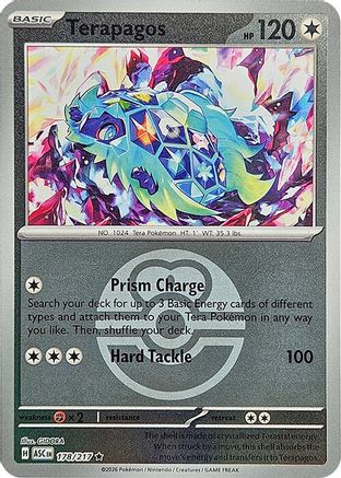 ME Ascended Heroes  178 Terapagos (Love Ball)  - Reverse Holofoil - Rare