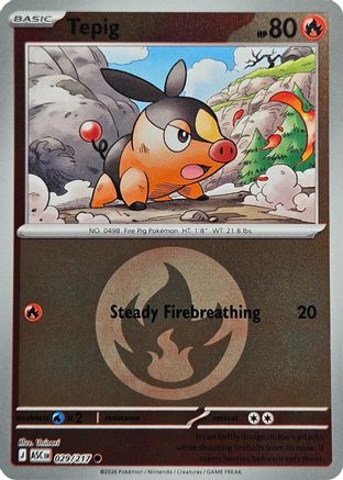 ME Ascended Heroes  029 Tepig (Energy Symbol Pattern)  - Reverse Holofoil - Common