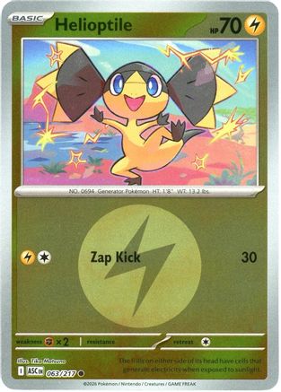 ME Ascended Heroes  063 Helioptile (Energy Symbol Pattern)  - Reverse Holofoil - Common