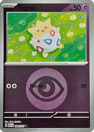 ME Ascended Heroes  080 Togepi (Energy Symbol Pattern)  - Reverse Holofoil - Common
