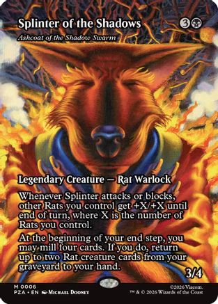 Teenage Mutant Ninja Turtles Eternal-Legal - (PZA-006) - Splinter of the Shadows - Ashcoat of the Shadow Swarm (Borderless) (foil)