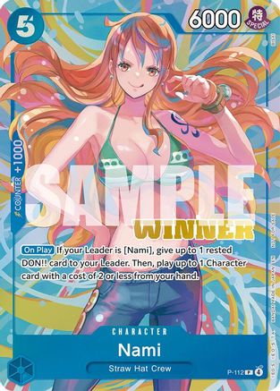 One Piece Promotion Cards  P-112 Nami (Heroines Battle Winner Pack) (P-112)  - Foil - Promo