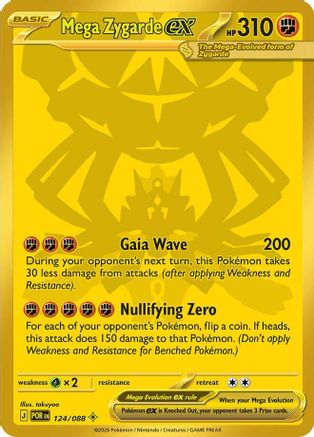 ME03 Perfect Order  124/088 Mega Zygarde ex  - Holofoil - Mega Hyper Rare