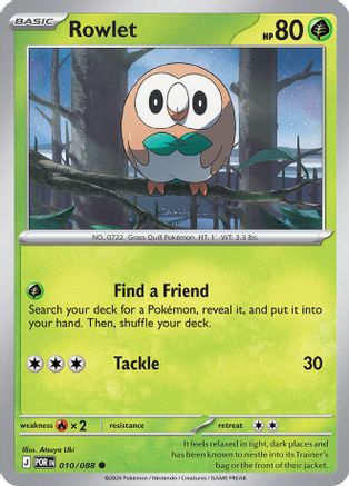 ME03 Perfect Order  010/088 Rowlet  - Reverse Holofoil - Common