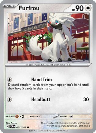 ME03 Perfect Order  067 Furfrou  - Reverse Holofoil - Common