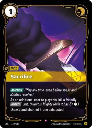 Unleashed (173/219): Sacrifice - Foil