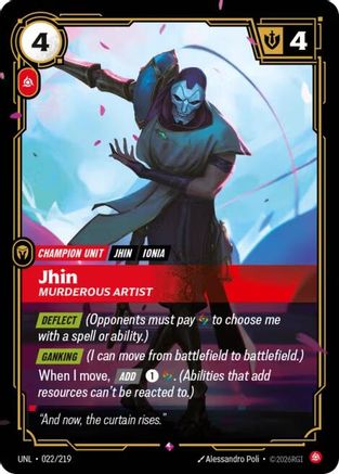 Unleashed (022/219): Jhin - Murderous Artist - Foil