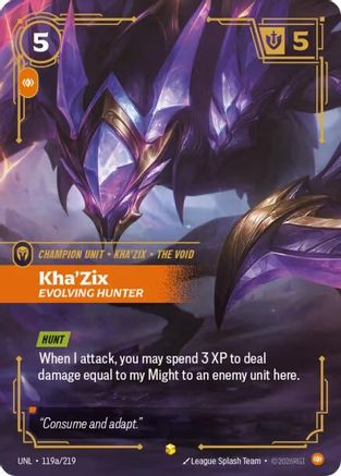 Unleashed (119a/219): Kha'Zix - Evolving Hunter (Alternate Art) - Foil