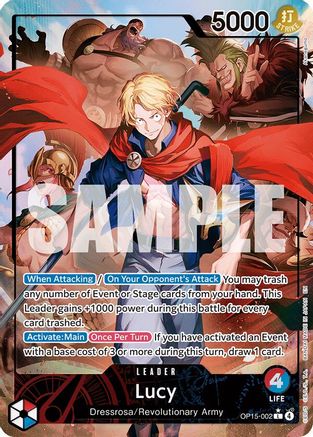 Adventure on Kamis Island  OP15-002 Lucy (Alternate Art) (OP15-002)  - Foil - Leader