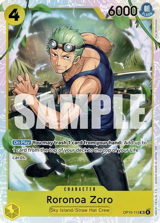Adventure on Kamis Island  OP15-113 Roronoa Zoro (OP15-113) (OP15-113)  - Foil - Super Rare