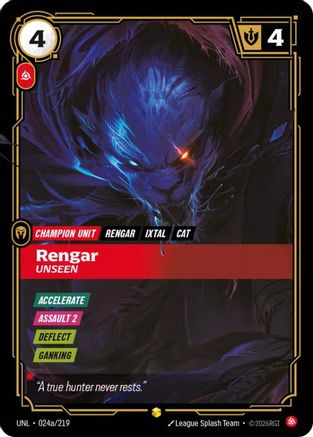 Unleashed (024a/219): Rengar - Unseen (Alternate Art) - Foil