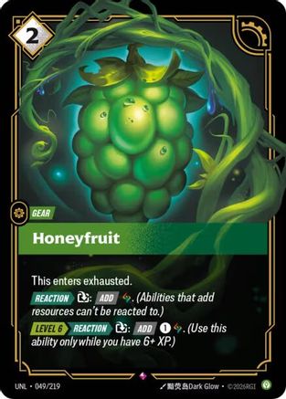 Unleashed (049/219): Honeyfruit - Foil