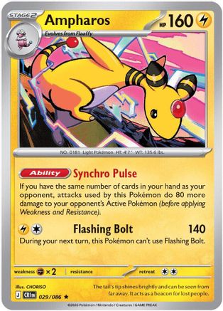 ME04 Chaos Rising  029/086 Ampharos  - Holofoil - Rare